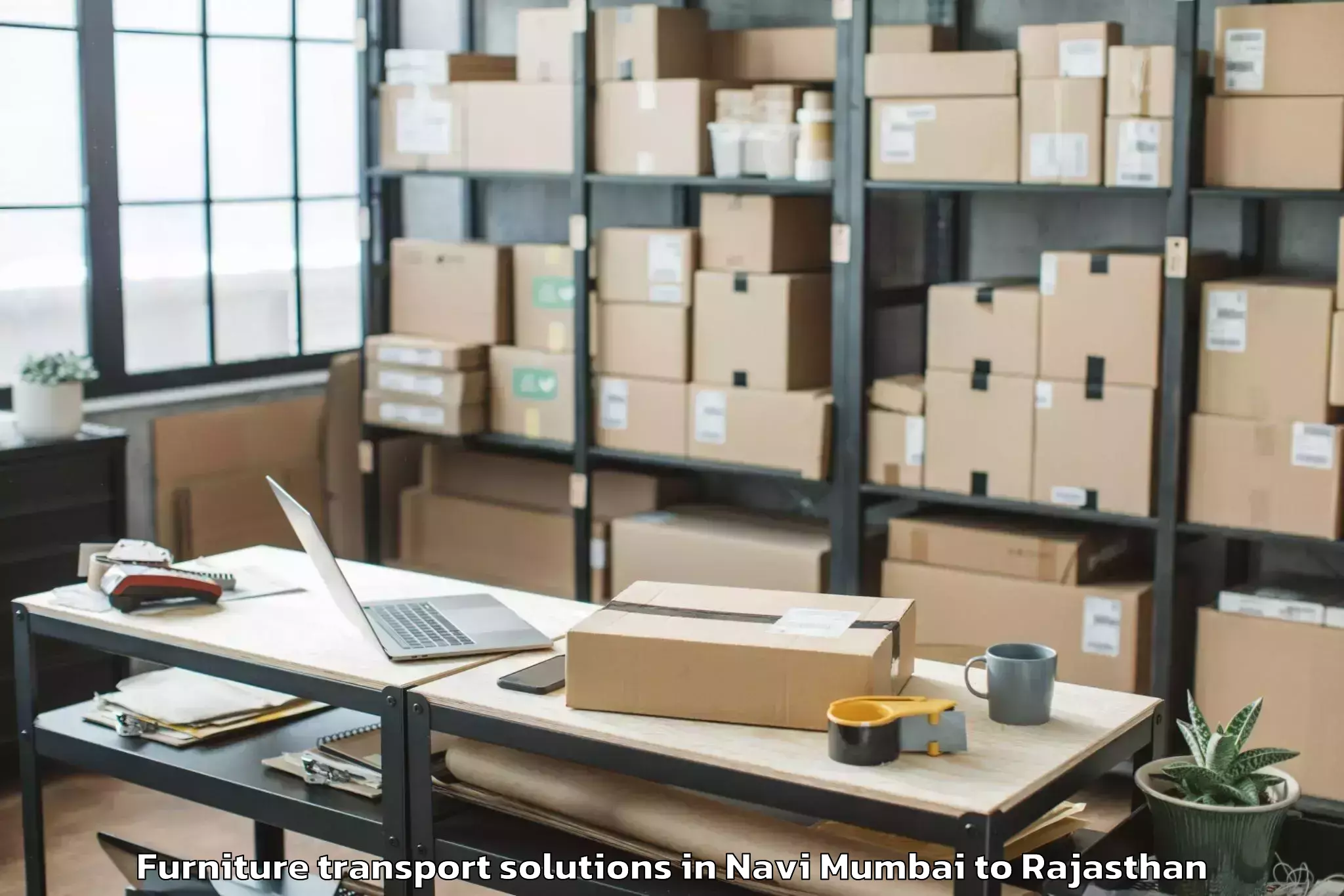 Expert Navi Mumbai to Sri Vijaynagar Furniture Transport Solutions